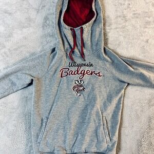 Wisconsin Badgers Women's Grey Cotton Fleece University‎ of Wisconsin Hoodie S